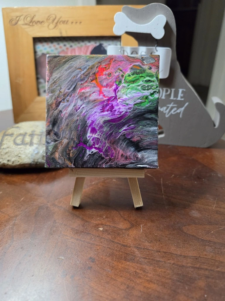 Paws of Love – Handmade Abstract Dog-Inspired Mini Canvas Art | Colorful Pet Tribute Painting