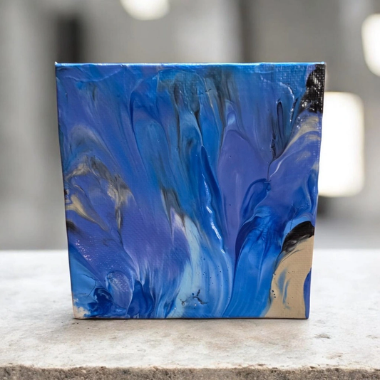 Serene Blue Dog-Inspired Abstract Canvas – Calming Pet-Friendly Wall Art