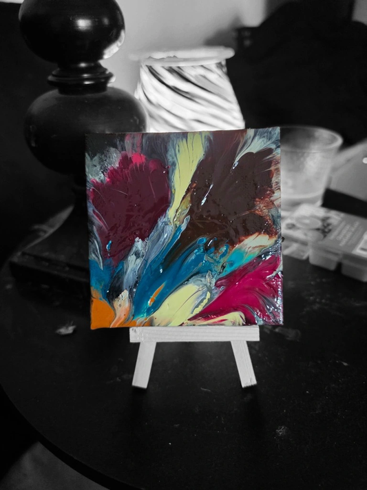 Paw-sitive Energy Abstract Canvas – Colorful Dog-Inspired Art for Pet Lovers & Modern Home Decor