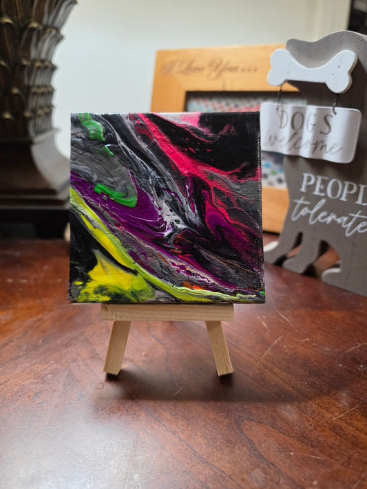Vibrant Dog-Inspired Abstract Canvas Wall Art – Modern Colorful Painting